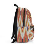 Backpack - Southwestern Aztec Geometric Print in Burnt Orange, Navy Blue, and Yellow