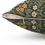 Vintage Floral Kaleidoscope Pillow — Sage, Blue & Peach Botanical Throw Pillow