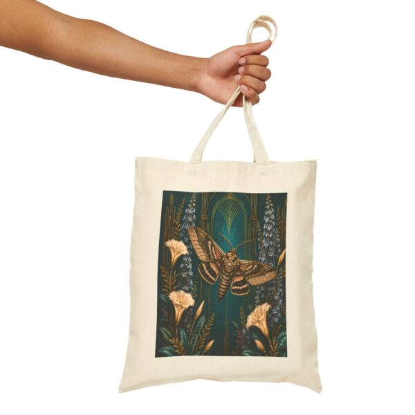 Mystic Moth Canvas Tote — Botanical Nightscape Eco Bag