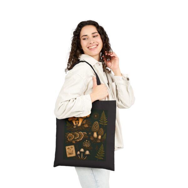 Mushroom Illustration Canvas Tote Bag — Forest Fungi Botanical Market Bag