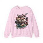 Comet Café Crewneck Sweatshirt — Retro Space Diner “Open 24/7” Graphic