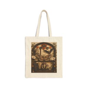 Vintage Botanical Moth Tote Bag — Natural History Illustration Canvas Tote