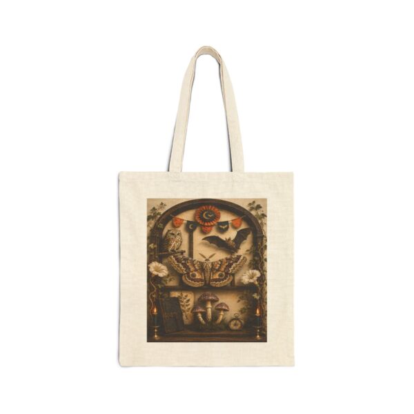 Vintage Botanical Moth Tote Bag — Natural History Illustration Canvas Tote