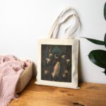Vintage Penguin Floral Canvas Tote — Art Deco Calla Lily Cotton Tote