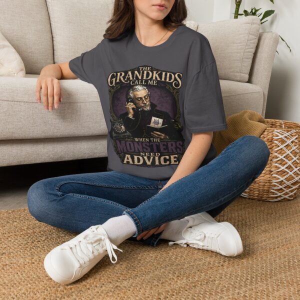 Grandpa T-Shirt — “The Grandkids Call Me When the Monsters Need Advice” Vintage Grandpa Tee