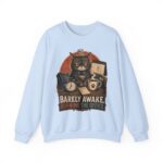 Cat Office Sweatshirt — "Barely Awake, Running the Office" Cozy Crewneck