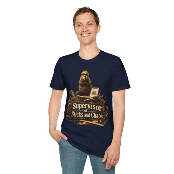 Supervisor of Sticks and Chaos T-Shirt — Funny Construction Beaver Tee