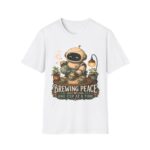 Brewing Peace Robot, T-Shirt | Cute Tea Robot Illustration, Cozy Vibes