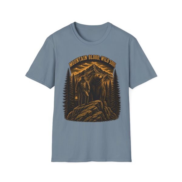 Mountain Blood Wild Soul T-Shirt — Retro Mountain Wolf Adventure Tee
