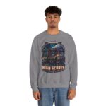 Retro Arcade Space Sweatshirt — "High Scores Across the Galaxy" Crewneck