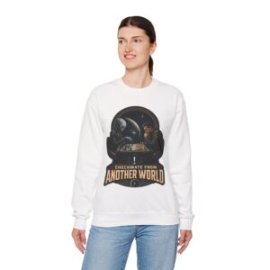 Checkmate From Another World Sweatshirt - Alien vs Human Chess Graphic Crewneck