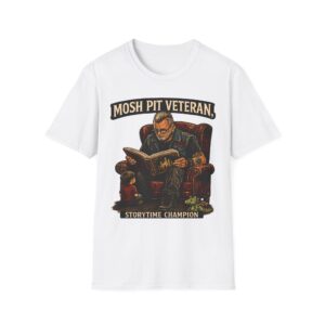 Mosh Pit Veteran T-Shirt — 'Storytime Champion' Band Tee for Concert Fans