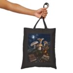 Mushroom Moon Canvas Tote — Botanical Fairycore Mushroom Market Bag