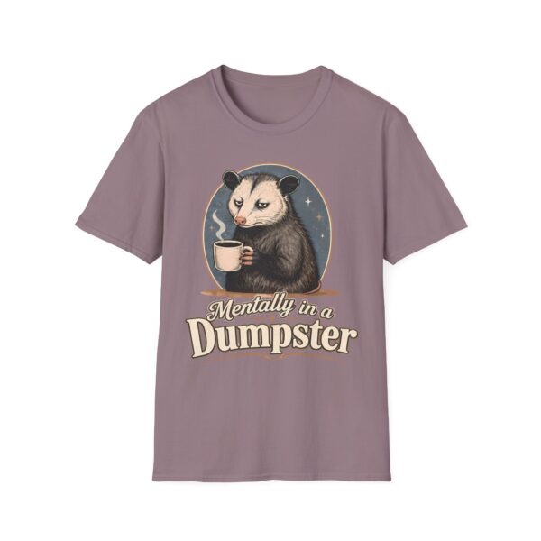 Mentally in a Dumpster Possum Tee — Cute Sarcastic Coffee Graphic T-Shirt