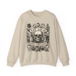 Eat Local Stay Cautious skull illustration Sweatshirt | botanical apothecary design