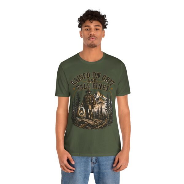 Raised on Grit and Tall Pines Mountain Tee