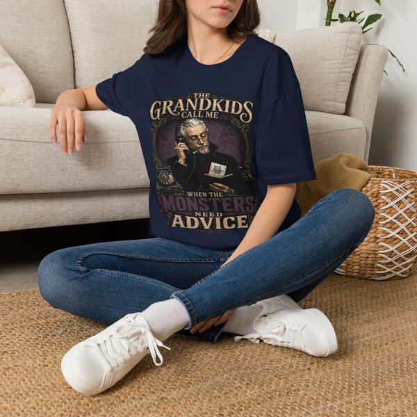 Grandpa T-Shirt — “The Grandkids Call Me When the Monsters Need Advice” Vintage Grandpa Tee