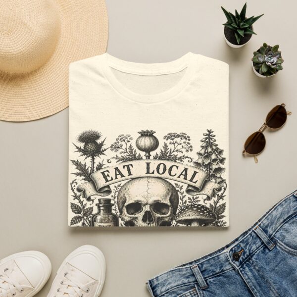 Eat Local Skull Botanical Illustration T-Shirt | Stay Cautious, Poisonous Plants