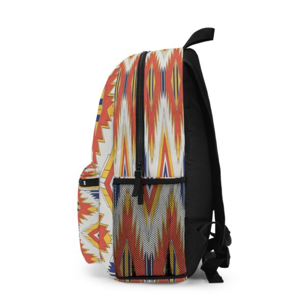 Backpack - Southwestern Aztec Geometric Print in Burnt Orange, Navy Blue, and Yellow