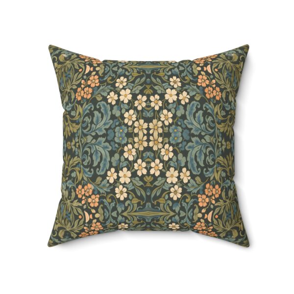 Vintage Floral Kaleidoscope Pillow — Sage, Blue & Peach Botanical Throw Pillow