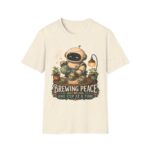 Brewing Peace Robot, T-Shirt | Cute Tea Robot Illustration, Cozy Vibes