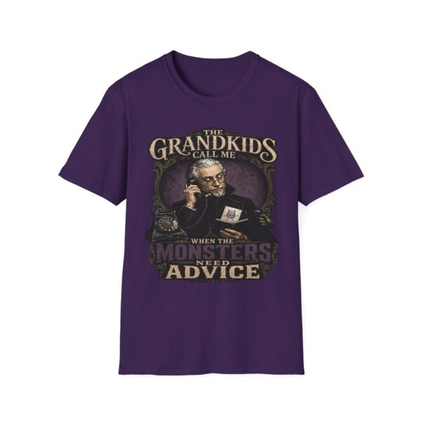 Grandpa T-Shirt — “The Grandkids Call Me When the Monsters Need Advice” Vintage Grandpa Tee