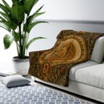 Leo Sun Garden Sherpa Blanket — Vintage Lion Zodiac Throw