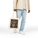 Mystic Moth Cotton Tote – Vintage Botanical Moonlit Art Bag