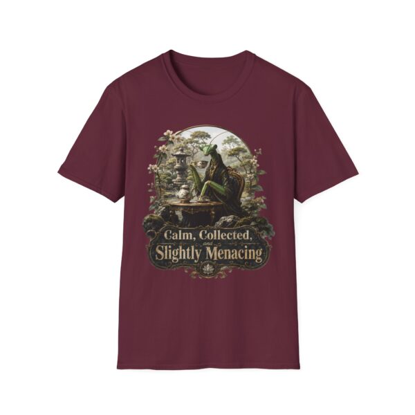 Praying Mantis Tea Time 'Calm, Collected, Slightly Menacing' T-Shirt