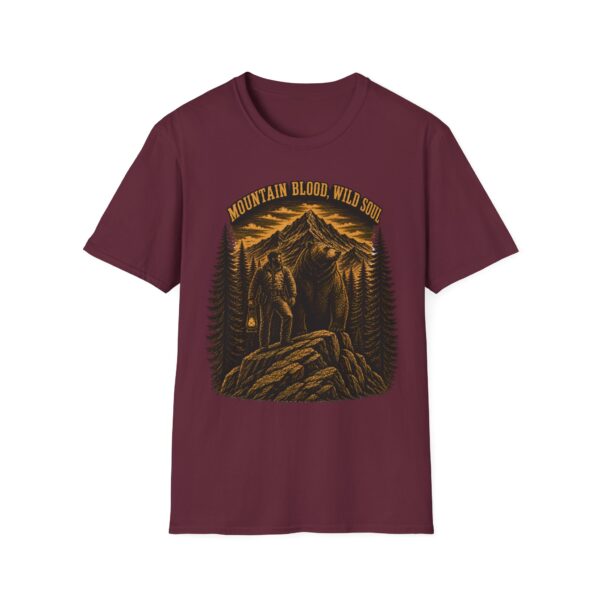 Mountain Blood Wild Soul T-Shirt — Retro Mountain Wolf Adventure Tee