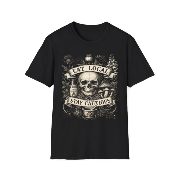 Eat Local Skull Botanical Illustration T-Shirt | Stay Cautious, Poisonous Plants