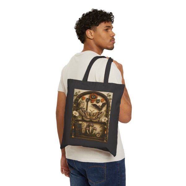 Vintage Botanical Moth Tote Bag — Natural History Illustration Canvas Tote