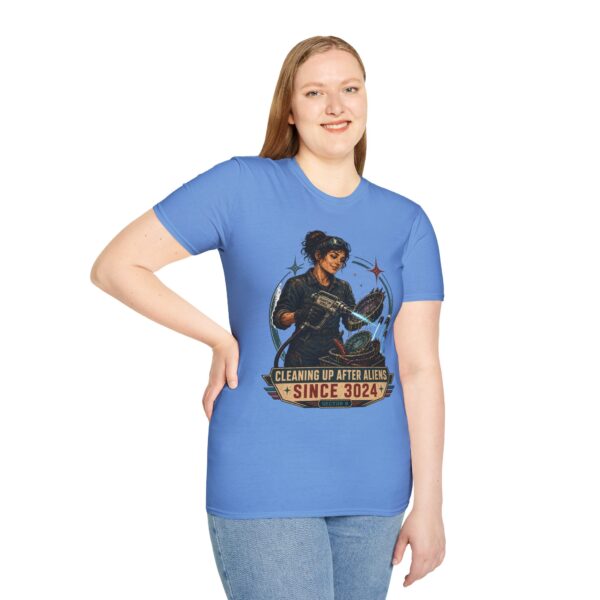 Alien Cleanup Crew T‑Shirt — "Cleaning Up After Aliens Since 3024" Sci‑Fi Graphic Tee