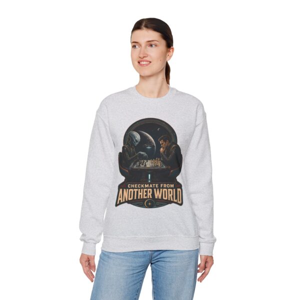 Checkmate From Another World Sweatshirt - Alien vs Human Chess Graphic Crewneck