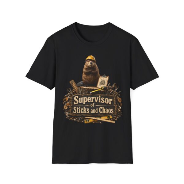 Supervisor of Sticks and Chaos T-Shirt — Funny Construction Beaver Tee