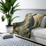 Shoebill Heron Sherpa Blanket – Vintage Botanical Wildlife Throw