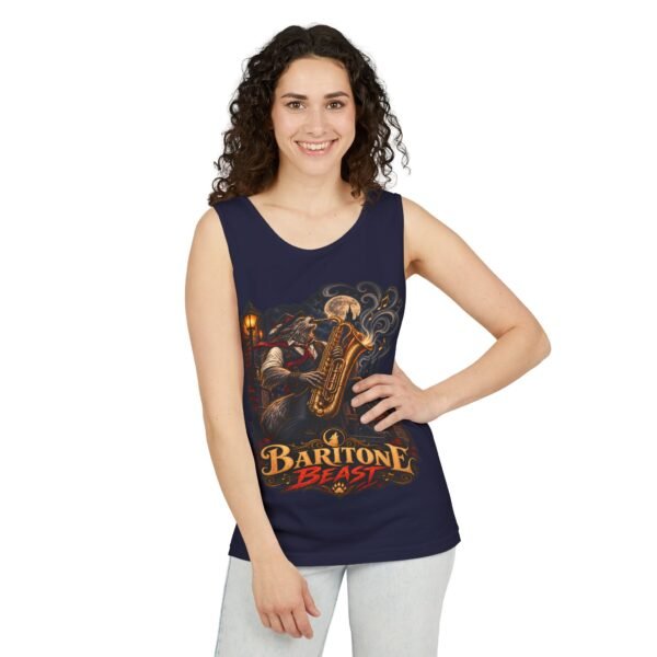Baritone Beast Tank Top — Vintage Jazz Saxophone Musician Graphic
