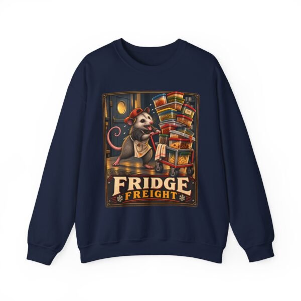 Fridge Freight Crewneck Sweatshirt — Cute Possum Delivery Vintage Poster