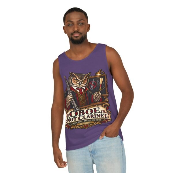 Clarinet Tank Top — "OBOE, Not Clarinet" Owl Musician Graphic Tank