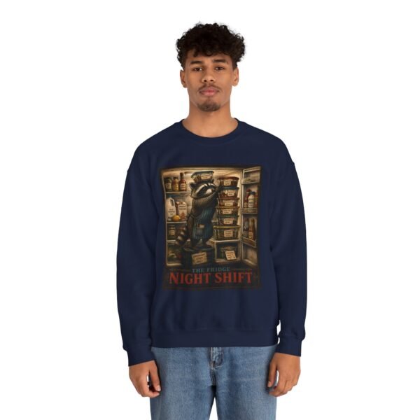 Night Shift Crewneck Sweatshirt — Vintage Bear Night Worker Graphic