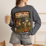 They Came For The Heirlooms Crewneck Sweatshirt — Vintage Garden Harvest Graphic