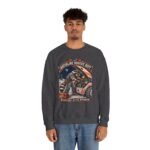 Crewneck Sweatshirt — "Craterline Service Dept. — Wrenches After Moonrise" Raccoon Astronaut Mechanic Graphic