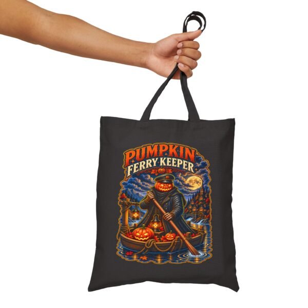 Tote Bag — 'Pumpkin Ferry Keeper' Halloween Pumpkin Boat Illustration