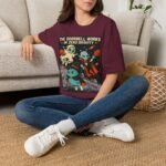 Halloween Alien Crew T‑Shirt — “The Doorbell Works in Zero Gravity” Retro Space Costume Tee