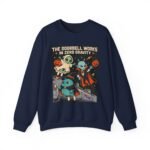 Halloween Alien Crewneck Sweatshirt — “The Doorbell Works in Zero Gravity” Cute Spooky Graphic