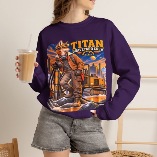 Titan Graveyard Crew Sweatshirt — Construction Equipment & Operator Graphic Crewneck