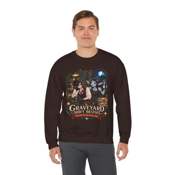 Graveyard Shift Besties Crewneck Sweatshirt — Cute Goth Friendship Graphic