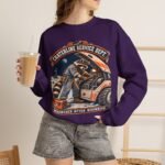 Crewneck Sweatshirt — "Craterline Service Dept. — Wrenches After Moonrise" Raccoon Astronaut Mechanic Graphic