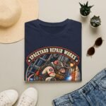 Spaceyard Repair Works T‑Shirt — Retro Astronaut Rat Graphic (Mag Boots On, Torch Lit)