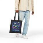 Midnight Cache Raid — Neon Cyber Raccoon Graphic Tote